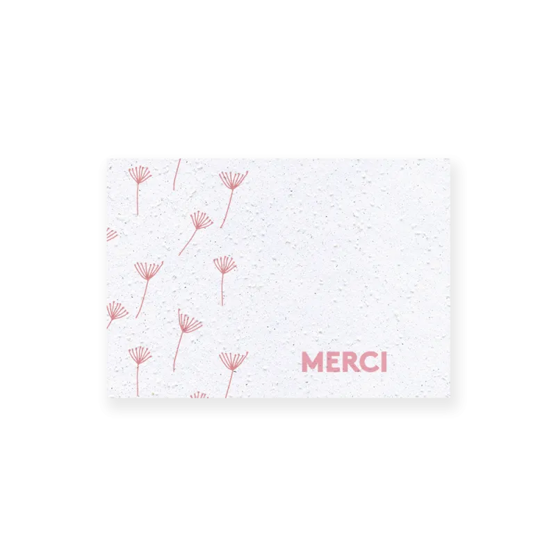 Carte remerciement à planter personnalisable | Papierfleur.fr, le papier qui fleurit