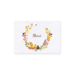 Carte remerciement « Couronne d'automne »