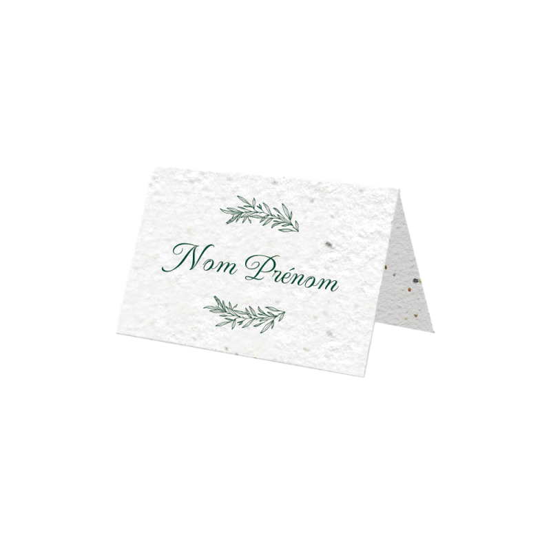 Marque place "Couronne d'olivier" | Papierfleur, le papier qui fleurit