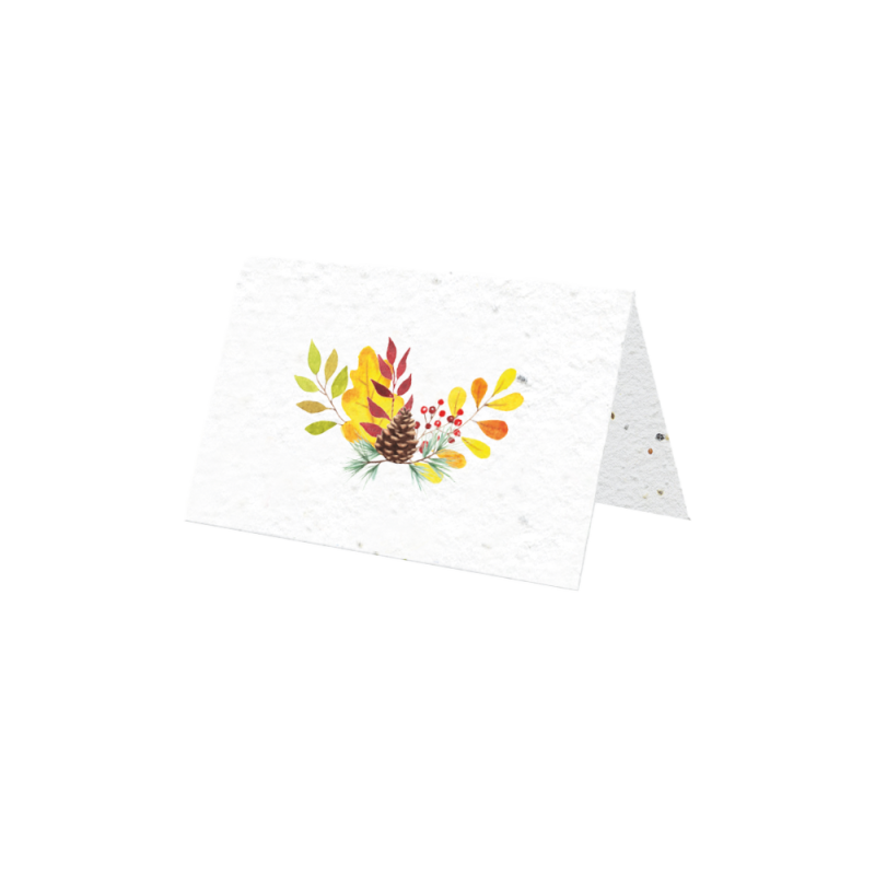 Marque-place "couronne automnale" | Papierfleur, le papier qui fleurit