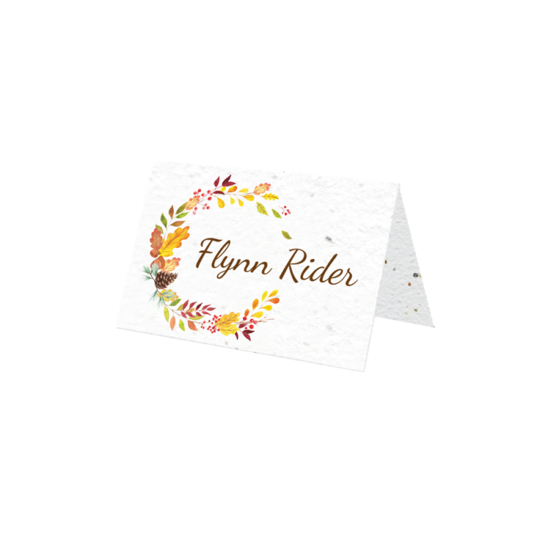 Marque-place "couronne automnale" | Papierfleur, le papier qui fleurit