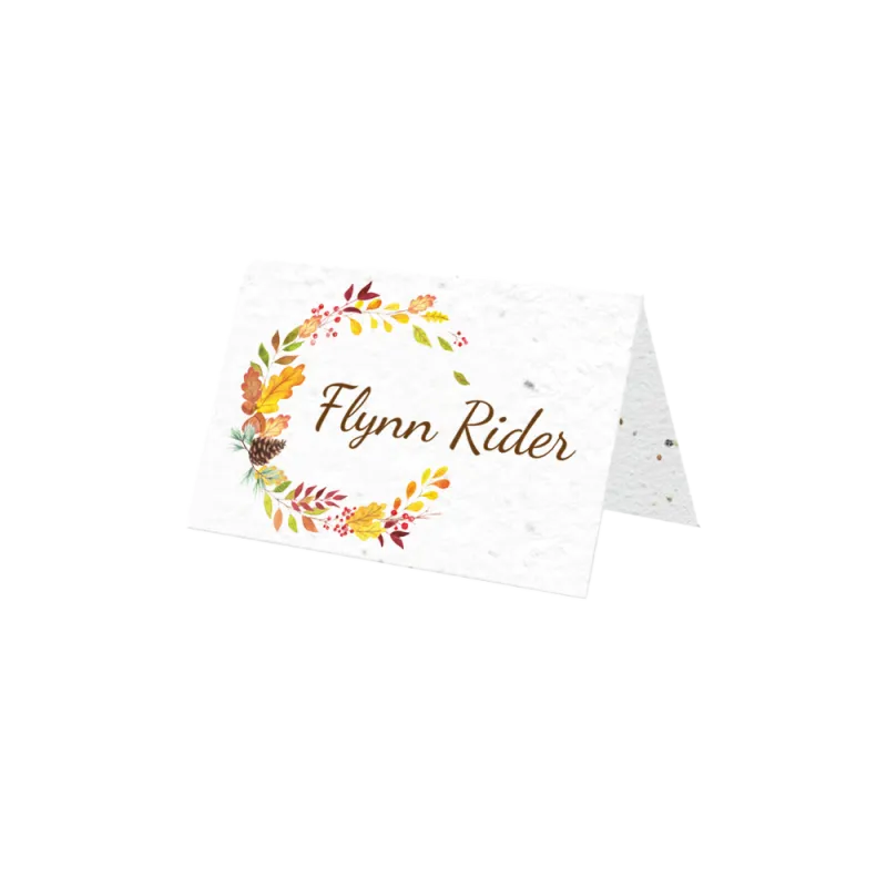 Marque-place "couronne automnale" | Papierfleur, le papier qui fleurit
