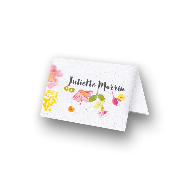 Marque-place "éclat de fleurs" | Papierfleur, le papier qui fleurit
