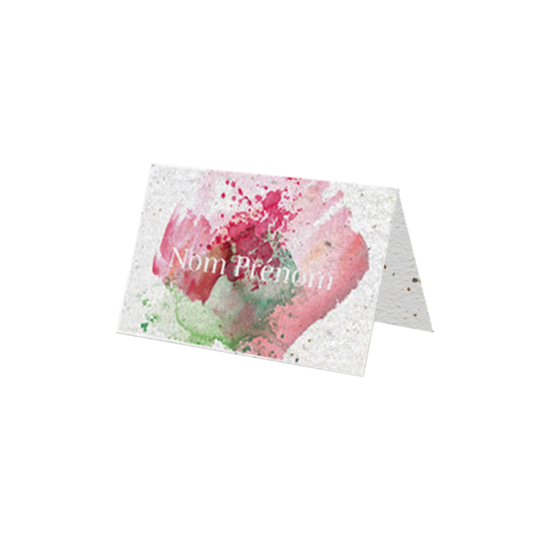 Marque places "La vie en couleur" | Papierfleur, le papier qui fleurit