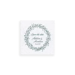 Save the date ensemencé « Couronne d'olivier »