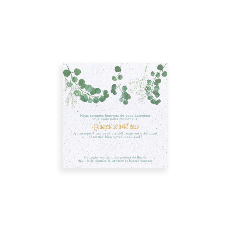 Save-the-date à planter | Papierfleur, le papier qui fleurit