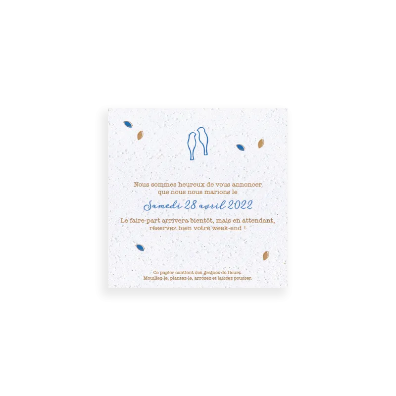 Save-the-date à planter | Papierfleur, le papier qui fleurit