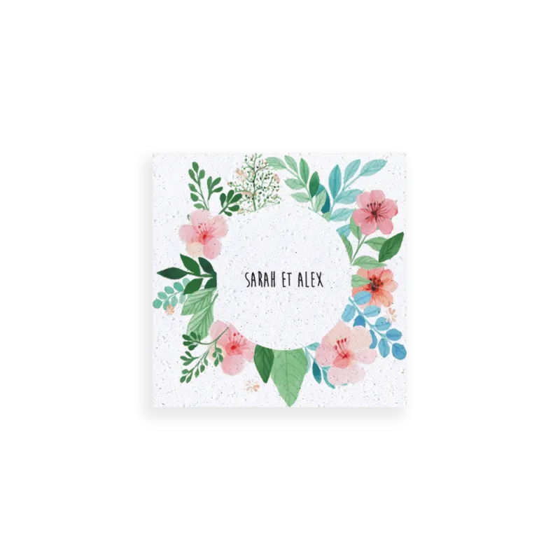 Save the date champ de fleurs à planter | Papierfleur, le papier qui fleurit