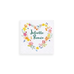 Save the date ensemencé « Cœur de fleurs »