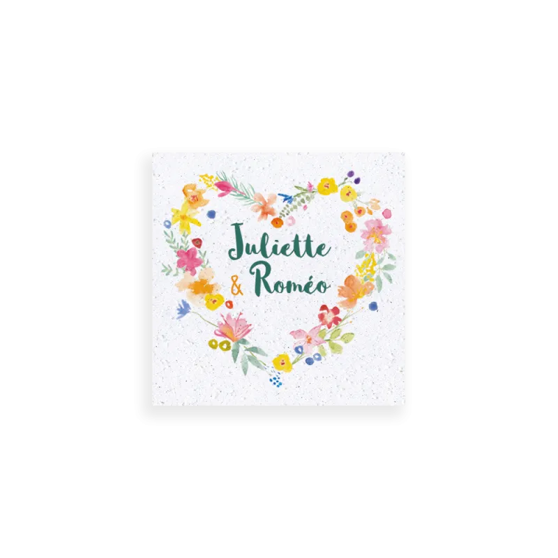 Save-the-date cœur de fleurs à planter | Papierfleur, le papier qui fleurit