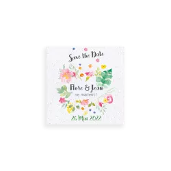 Save the date ensemencé « Éclat de fleurs »