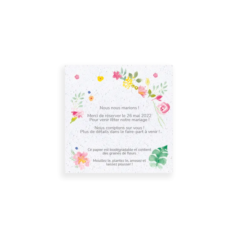 Save-the-date Éclat de fleurs à planter | Papierfleur, le papier qui fleurit