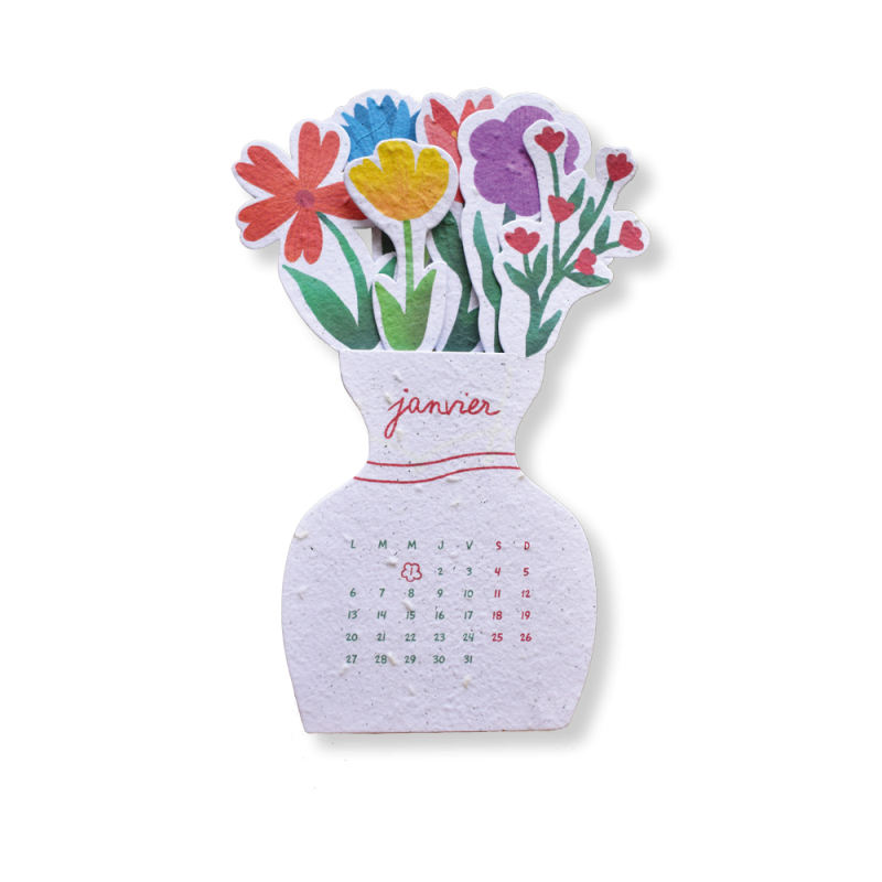 Calendrier à planter Bouquet Fleuri | Calendrier 2025 Papierfleur