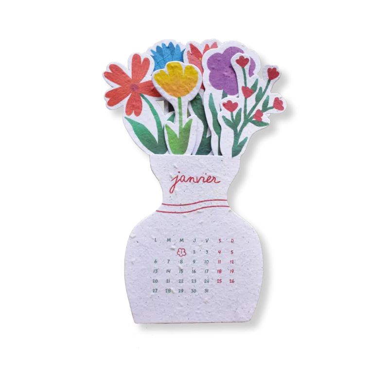 Calendrier à planter Bouquet Fleuri | Calendrier 2025 Papierfleur