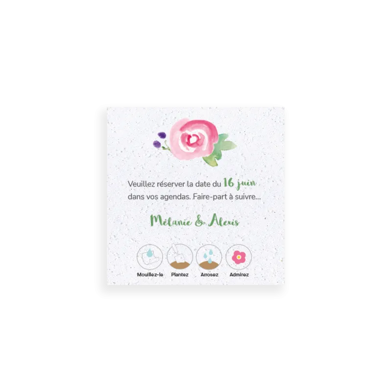 Save-the-date un air printanier à planter | Papierfleur, le papier qui fleurit