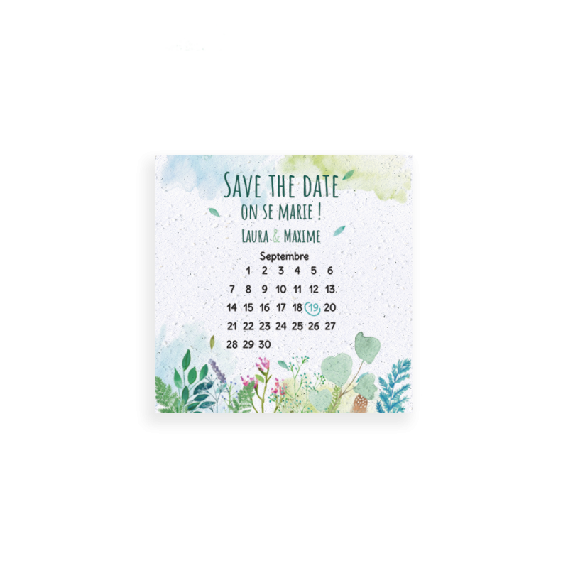 Save-the-date "feuillage" | Papierfleur, le papier qui fleurit