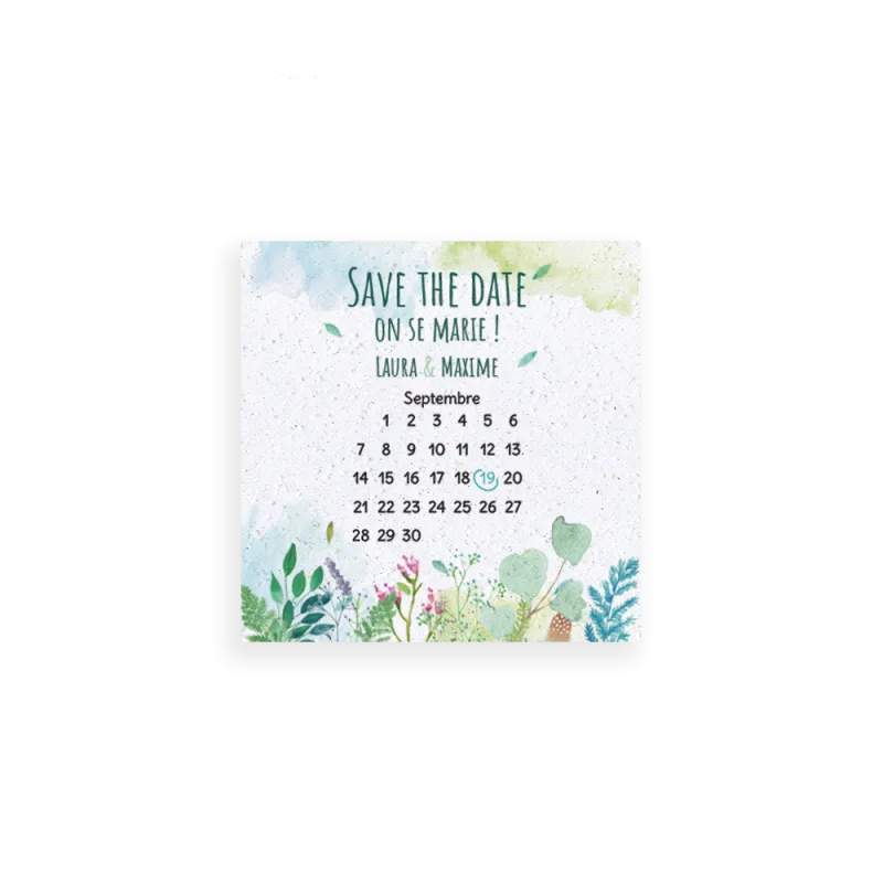 Save-the-date "feuillage" | Papierfleur, le papier qui fleurit