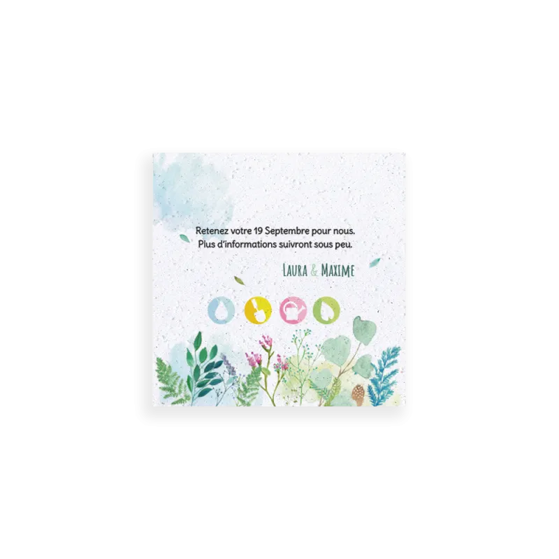 Save-the-date "feuillage" | Papierfleur, le papier qui fleurit