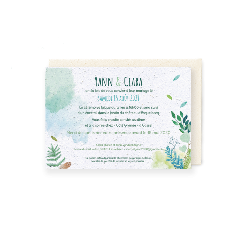 Faire-part "Feuillage" | Papierfleur, le papier qui fleurit