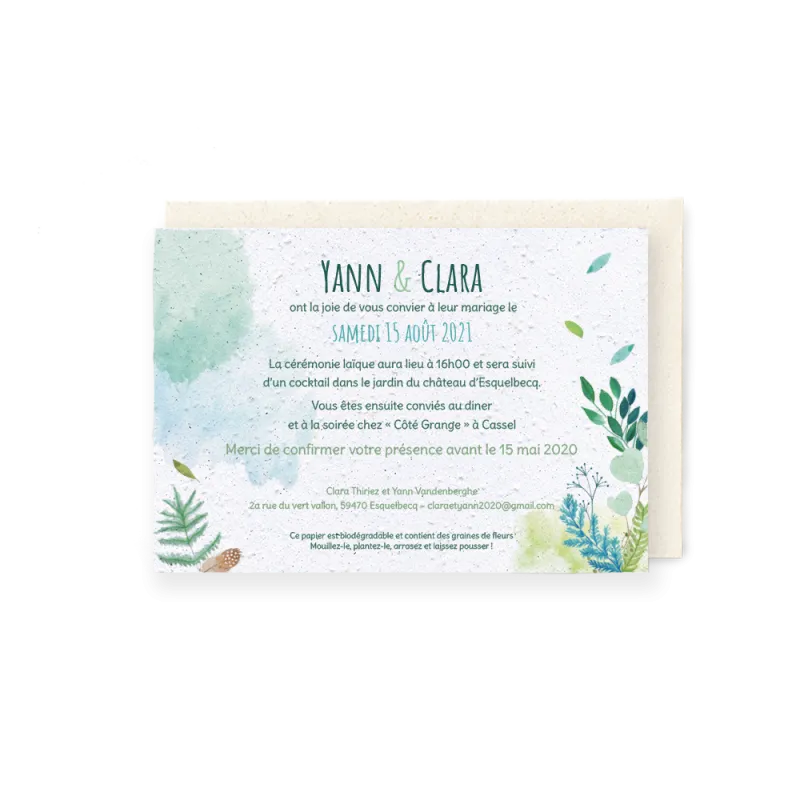 Faire-part "Feuillage" | Papierfleur, le papier qui fleurit