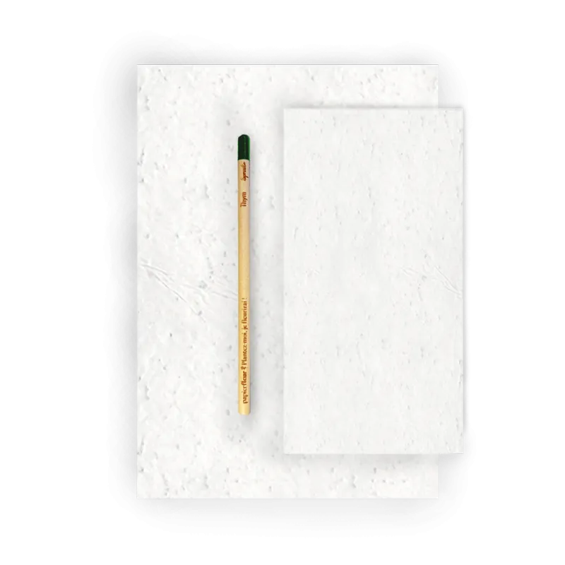 Set de correspondance ensemencée - Feuilles | Papierfleur.fr, le papier qui fleurit