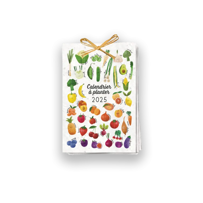 Calendrier à planter 2025 - Fruits et légumes | Papierfleur