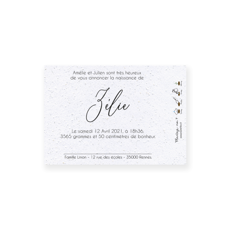 Faire-part de naissance "Petits pieds" | Papierfleur