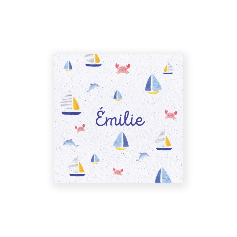 Faire-part de naissance "Plage" | Papier Fleur le papier qui fleurit.