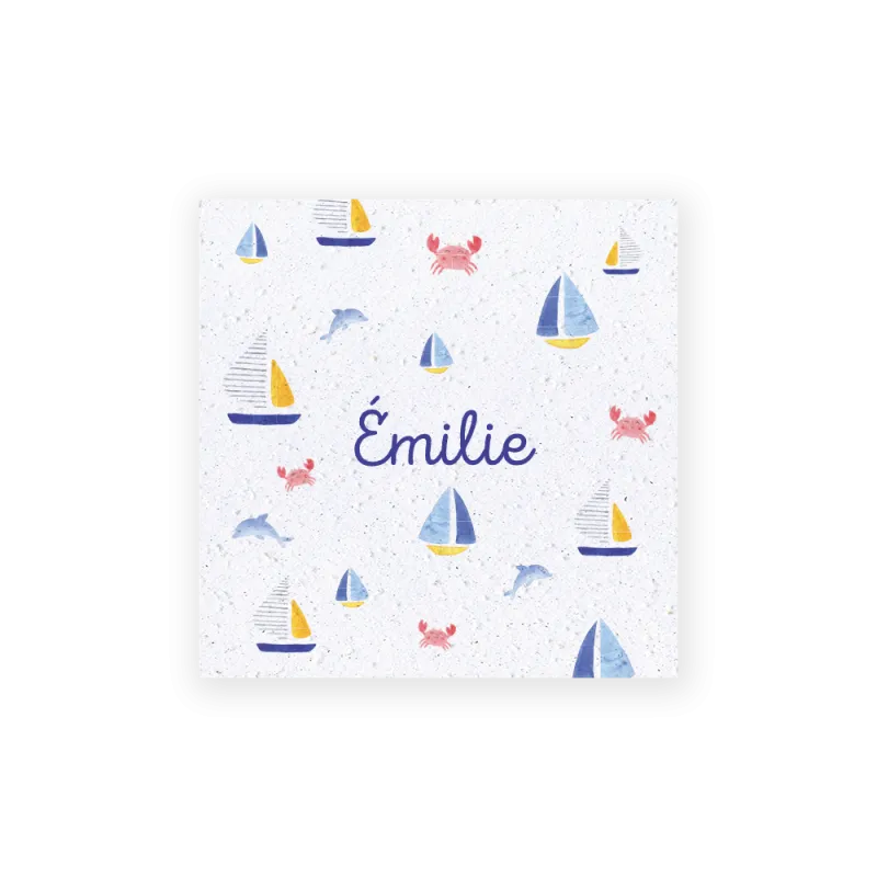 Faire-part de naissance "Plage" | Papier Fleur le papier qui fleurit.