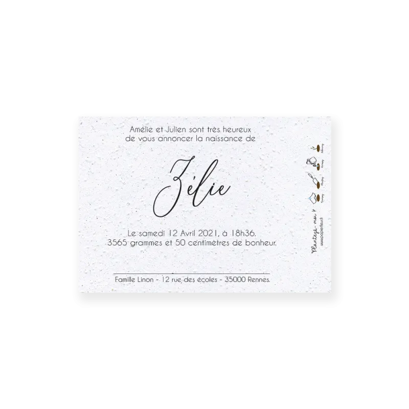 Faire-part de naissance Premiers instants | Papierfleur