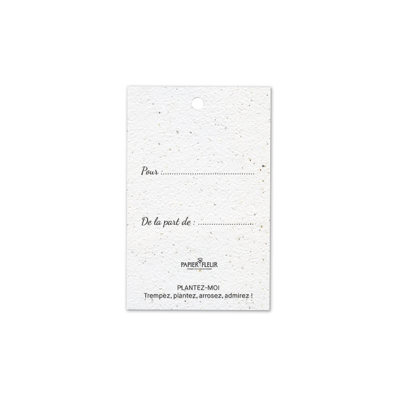 Lot de 5 étiquettes cadeau à planter | Papierfleur.fr, le papier qui fleurit