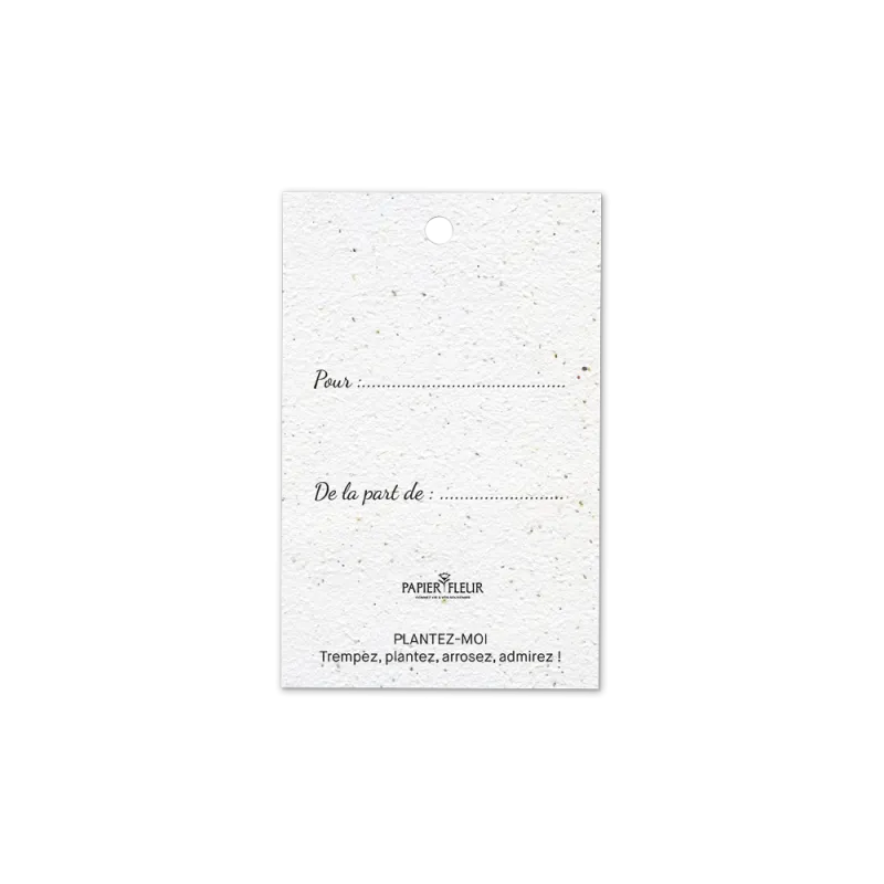 Lot de 5 étiquettes cadeau à planter | Papierfleur.fr, le papier qui fleurit