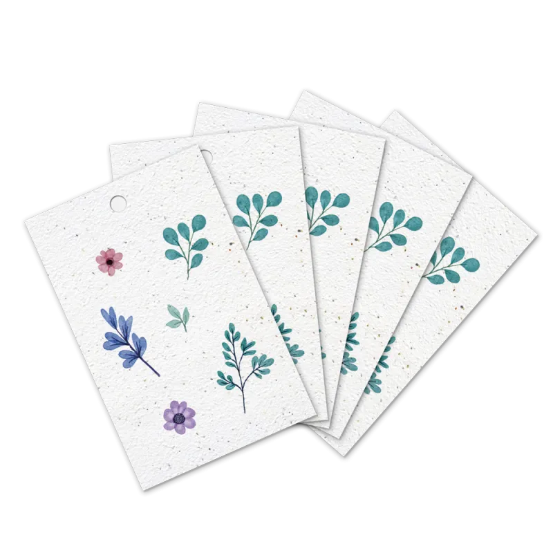Lot de 5 étiquettes cadeau à planter | Papierfleur.fr, le papier qui fleurit