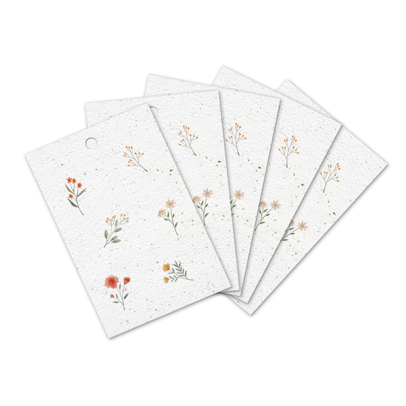 Lot de 5 étiquettes cadeau à planter | Papierfleur.fr, le papier qui fleurit