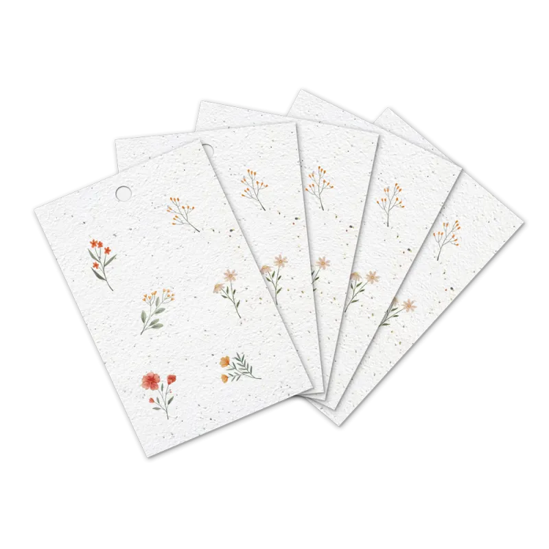 Lot de 5 étiquettes cadeau à planter | Papierfleur.fr, le papier qui fleurit