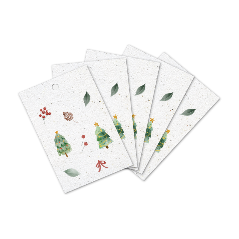 Lot de 5 étiquettes cadeau à planter | Papierfleur.fr, le papier qui fleurit