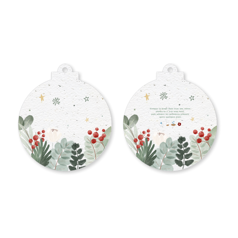 Boules de Noël à planter | Décorations en papier ensemencé