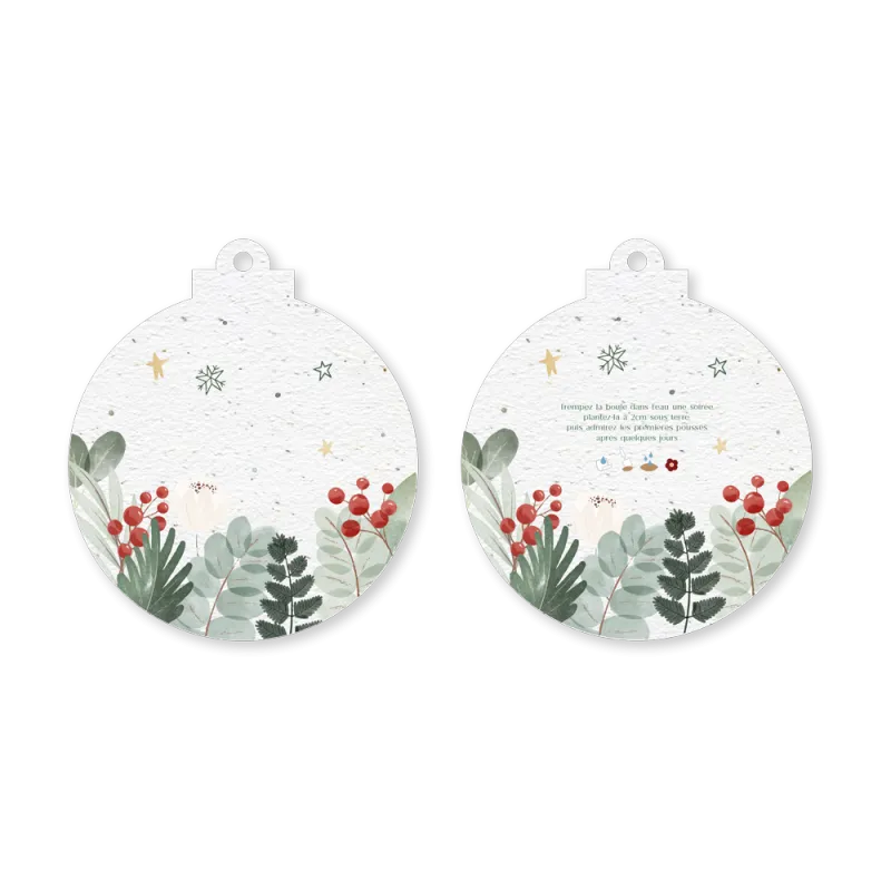 Boules de Noël à planter | Décorations en papier ensemencé