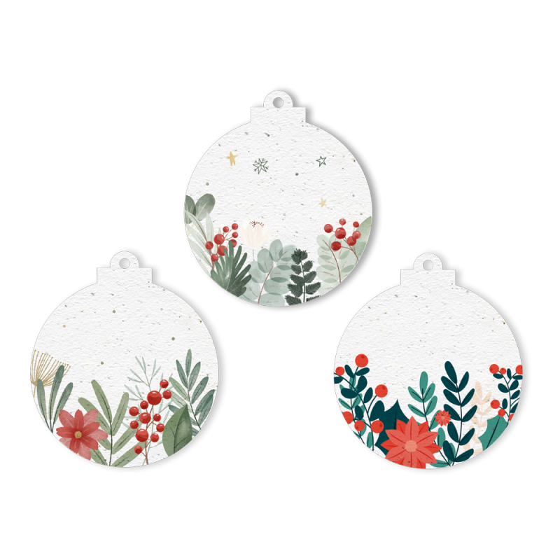Boules de Noël à planter | Décorations en papier ensemencé