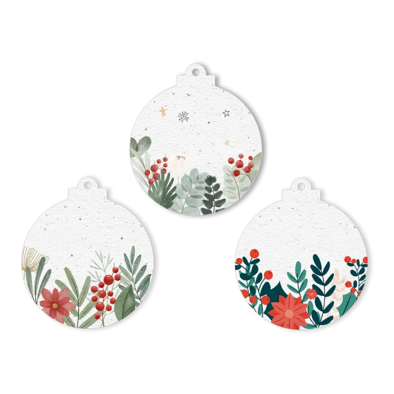 Boules de Noël à planter | Décorations en papier ensemencé