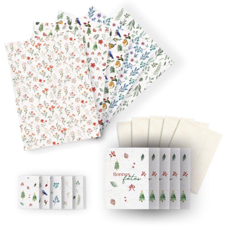 Kit Noël zéro déchet | Papierfleur.fr, le papier qui fleurit
