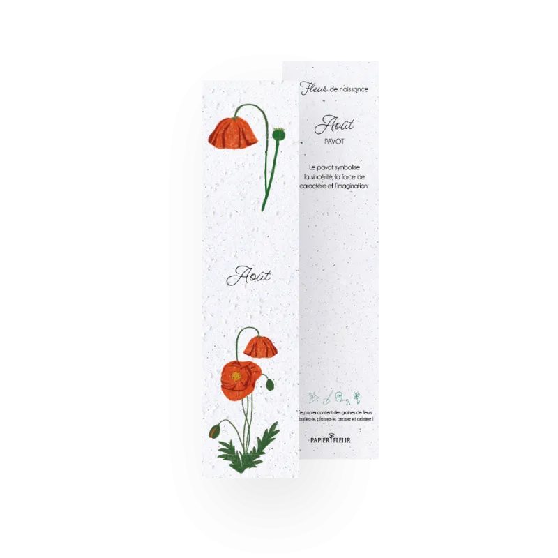 12 Marque-pages à planter - Fleurs de naissance | Papierfleur.fr, le papier qui fleurit