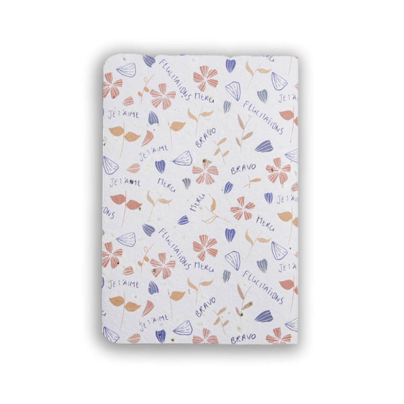 Carnet "Les mots fleurissent" | Papierfleur.fr, le papier qui fleurit