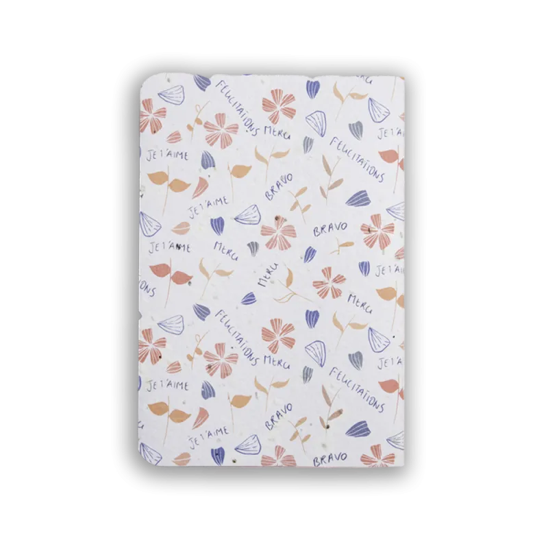 Carnet "Les mots fleurissent" | Papierfleur.fr, le papier qui fleurit