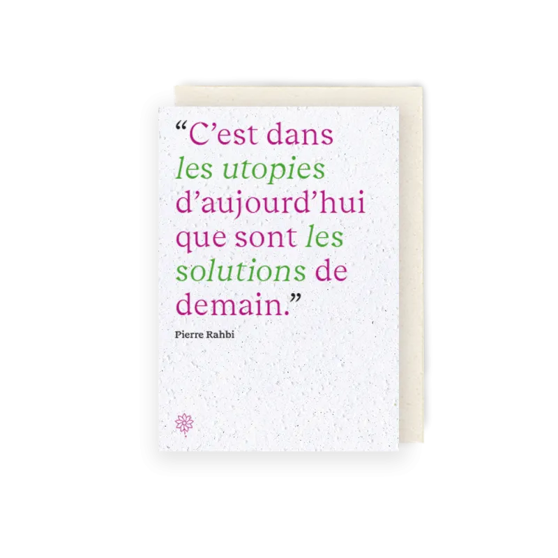 Carte à planter - Les utopies | Papierfleur.fr, le papier qui fleurit