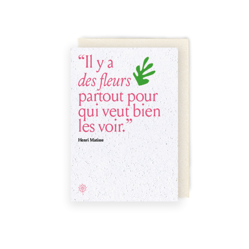 Carte à planter - Matisse et les fleurs | Papierfleur.fr, le papier qui fleurit