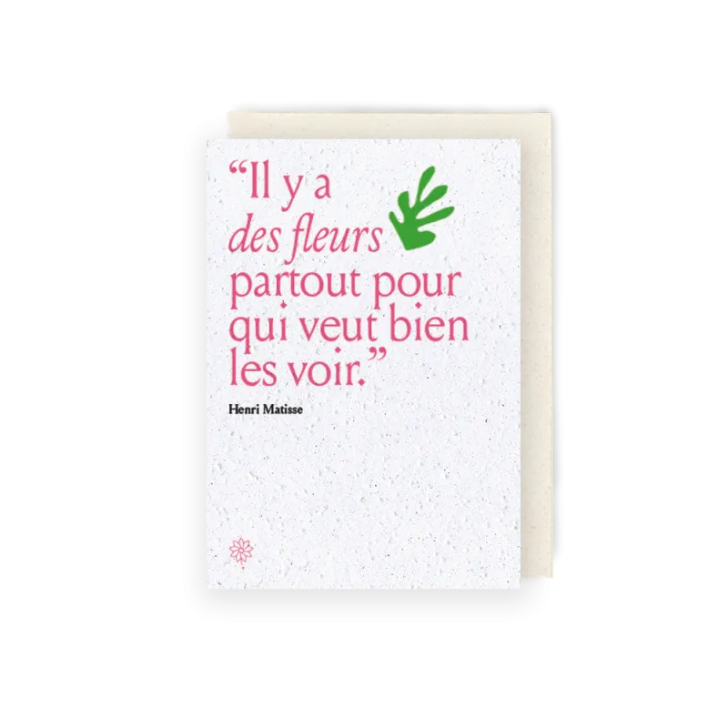 Carte à planter - Matisse et les fleurs | Papierfleur.fr, le papier qui fleurit