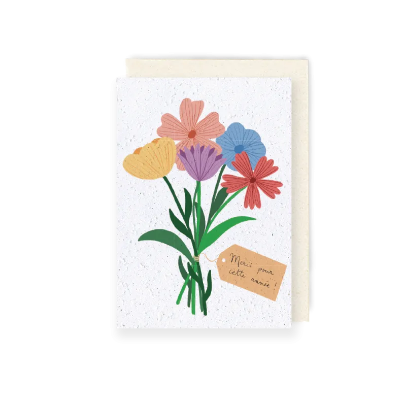 Carte à planter - Merci pour cette année | Papierfleur.fr, le papier qui fleurit