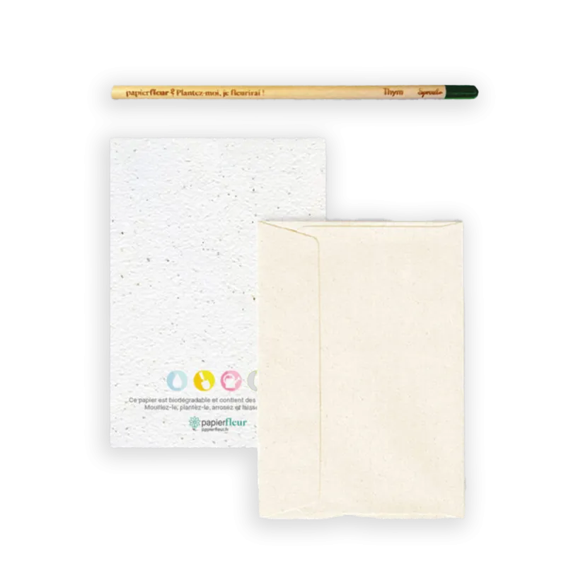 Set de correspondance carte imprimée | Papierfleur, le papier qui fleurit
