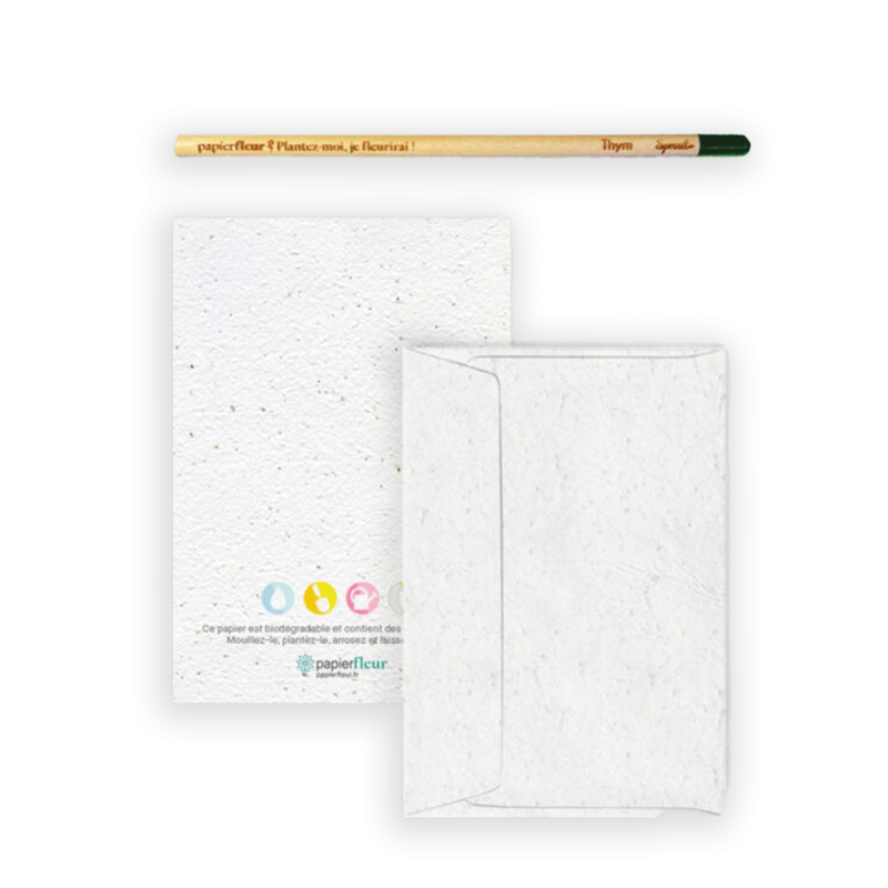 Set de correspondance carte imprimée | Papierfleur, le papier qui fleurit